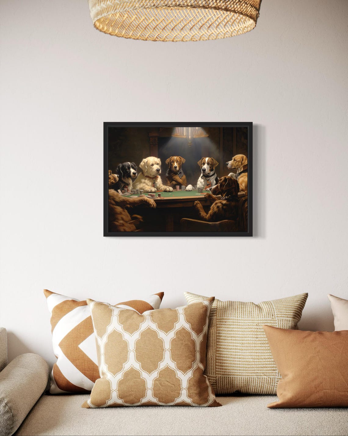 Dogs Playing Poker Seven Hounds Card Table Classic Art Poster - Image 2
