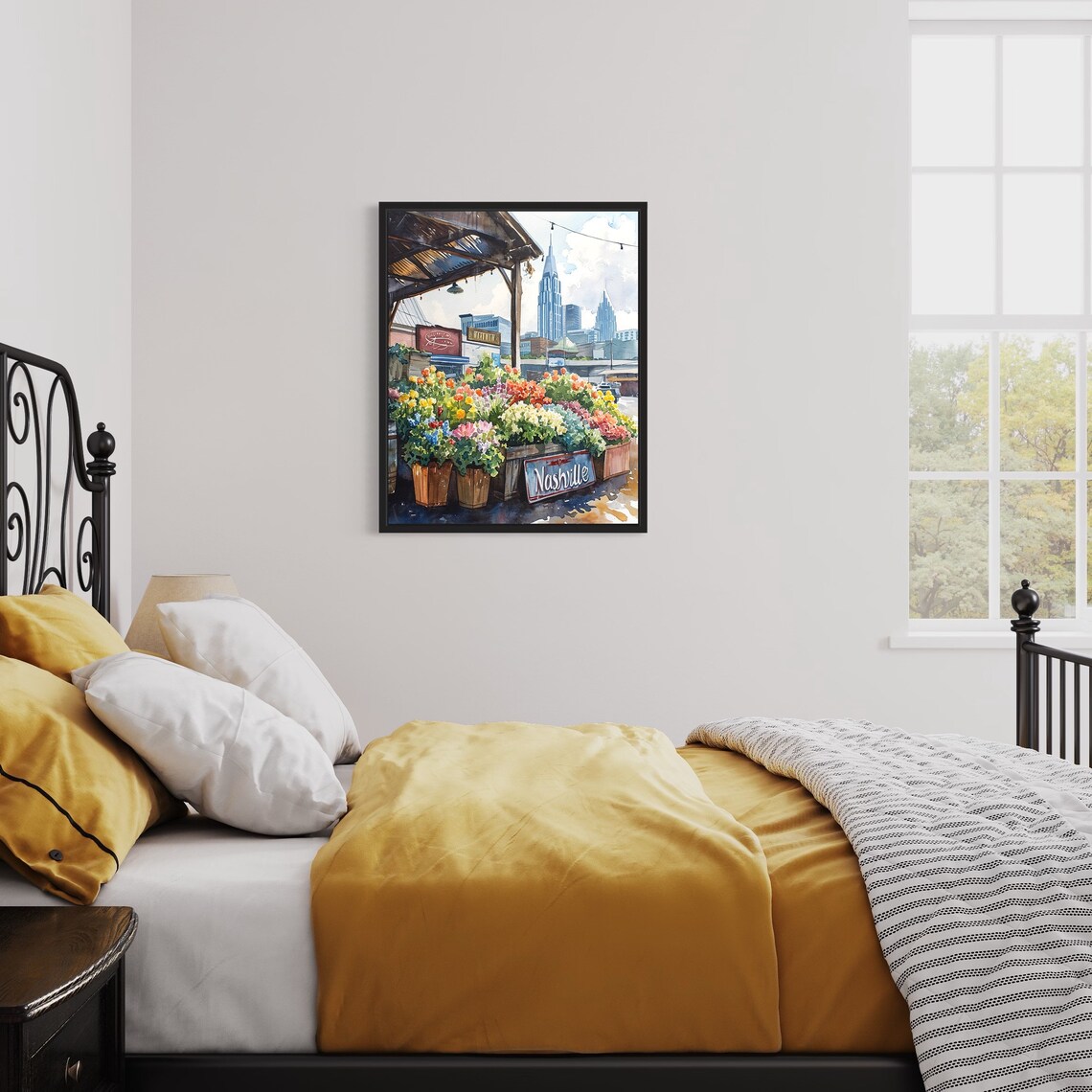 Nashville Flower Market Neutral Botanical Art Print - Image 3