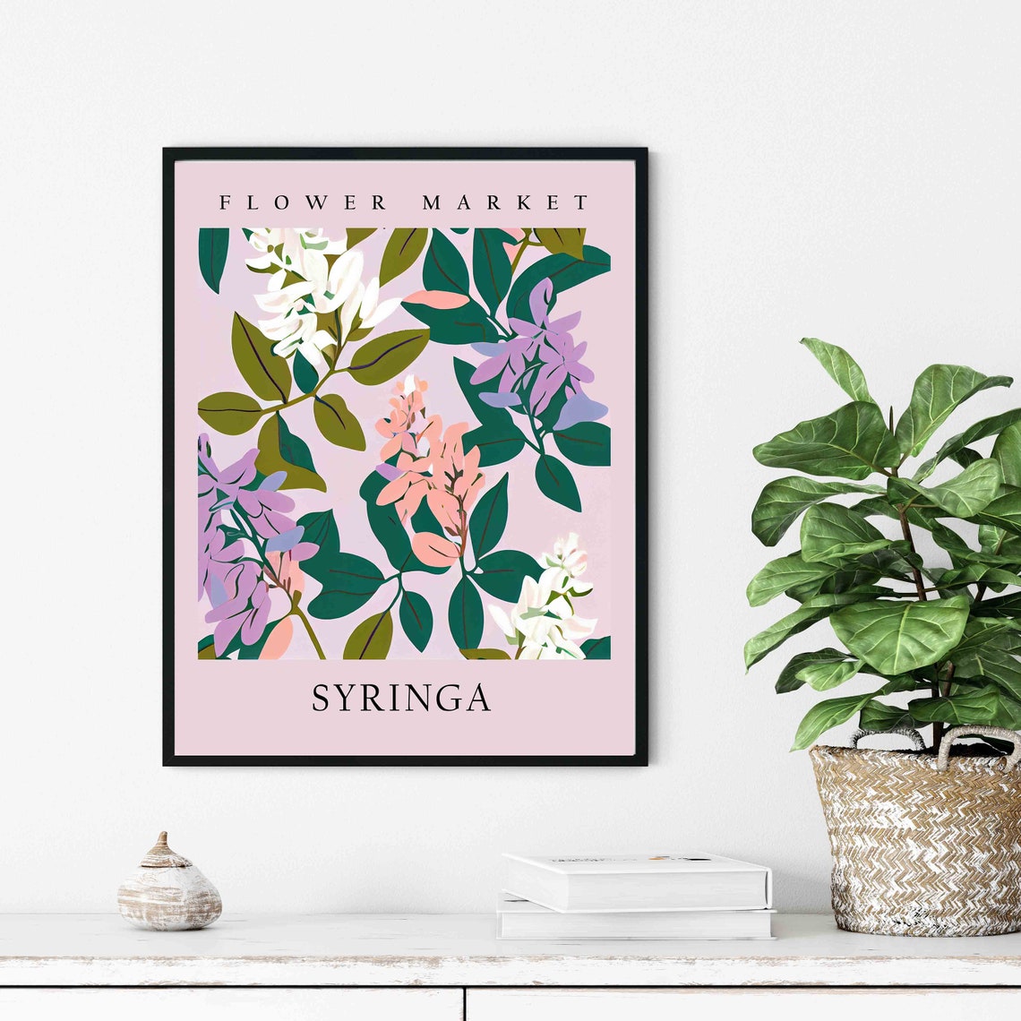 Syringa Lilac Blush Botanical Flower Market Pastel Art Print - Image 2