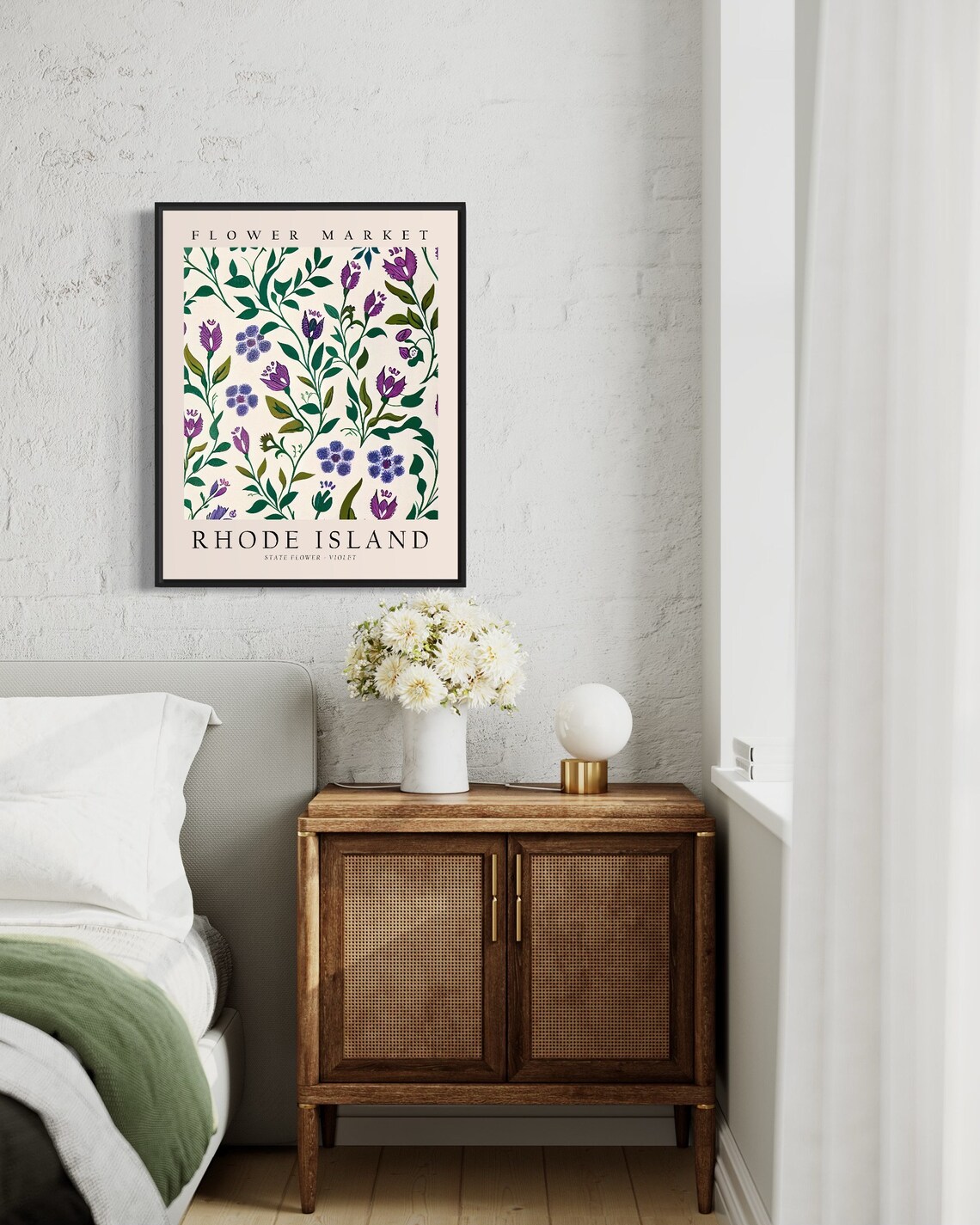 Rhode Island State Flower Violet Botanical Art Print - Image 3
