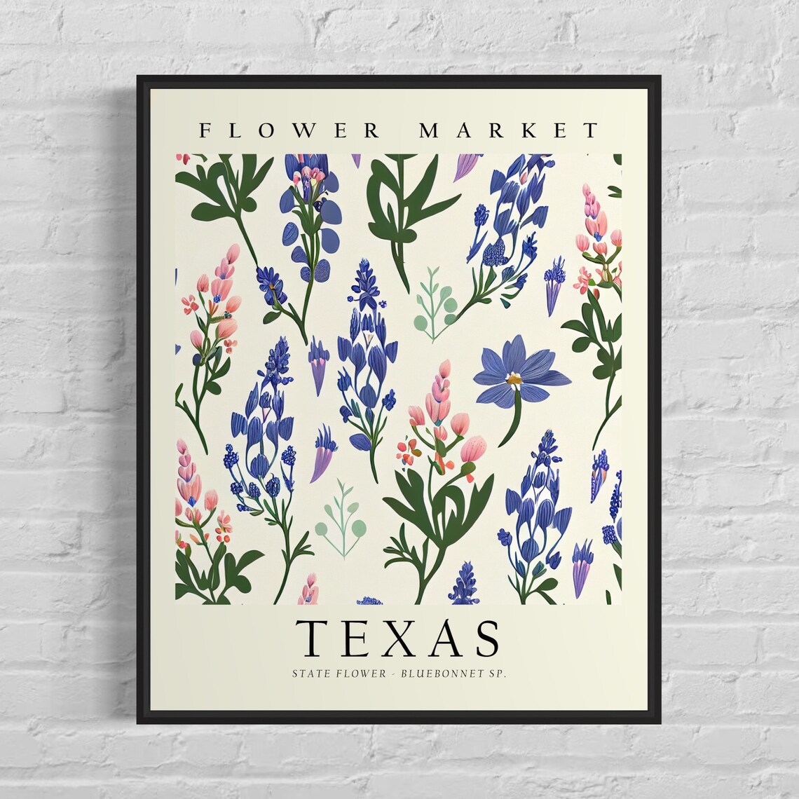 Texas State Flower Bluebonnet Botanical Art Print