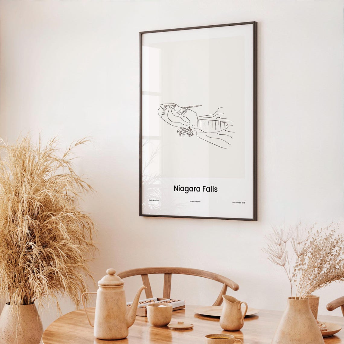 Niagara Falls North America Minimalist Line Drawing Art Poster - Image 3
