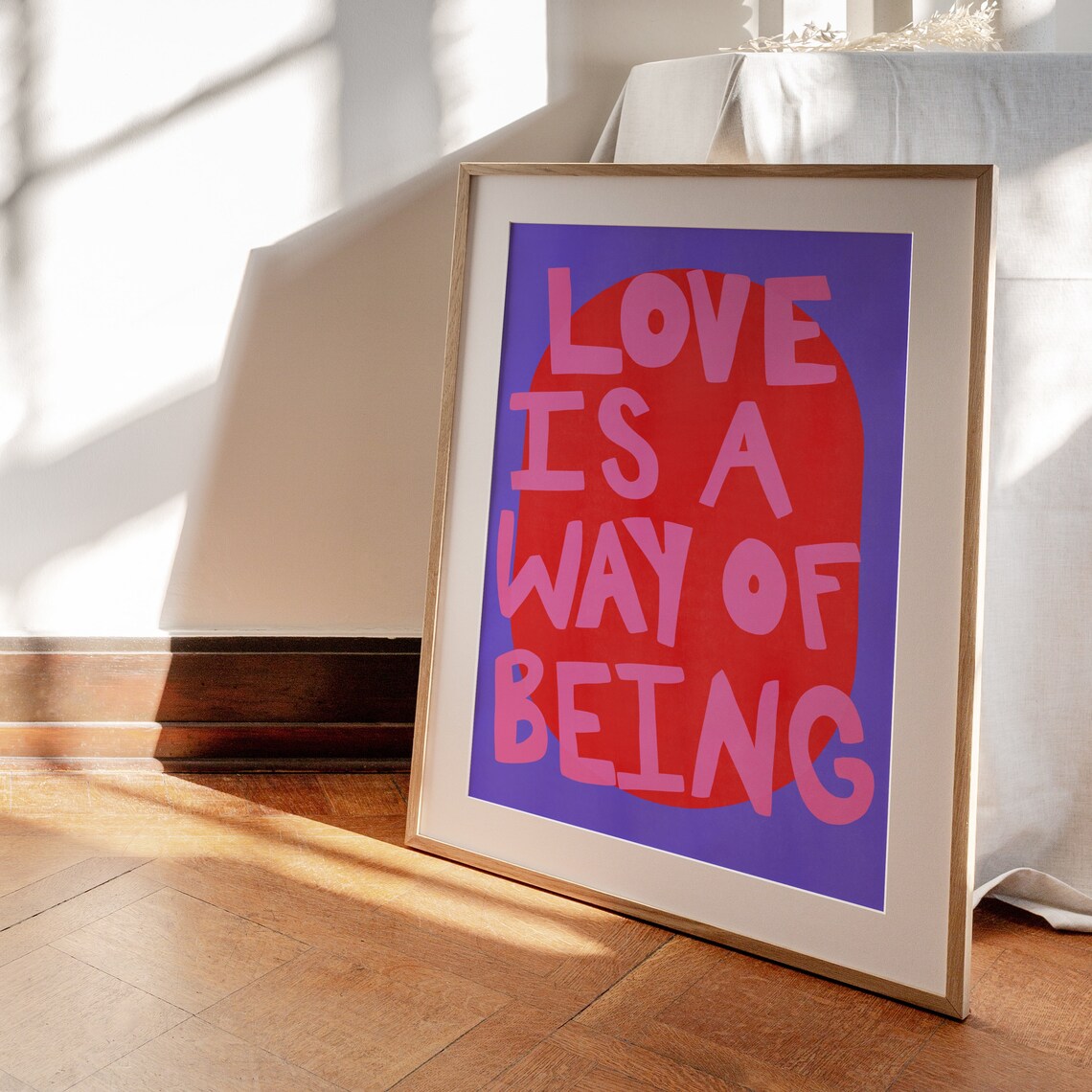 Love Quote Typography Poster, Maximalist Wall Decor