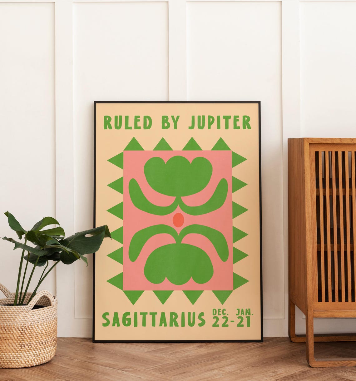 Sagittarius Zodiac Flower Poster Ruled By Jupiter Retro Print - Image 4