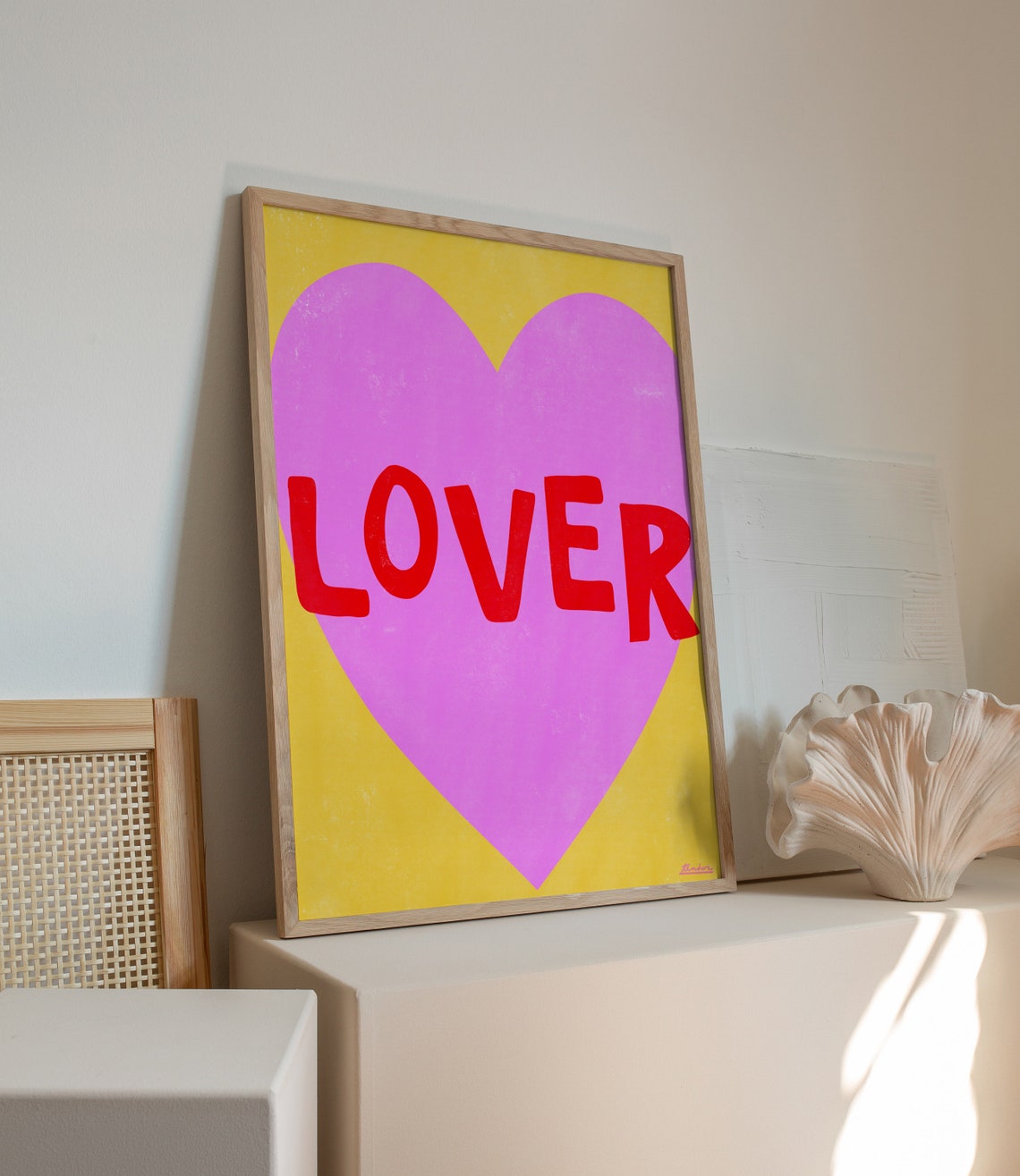 Lover Bold Red Pink Heart Retro Pop Maximalist Fun Quote Poster - Image 2