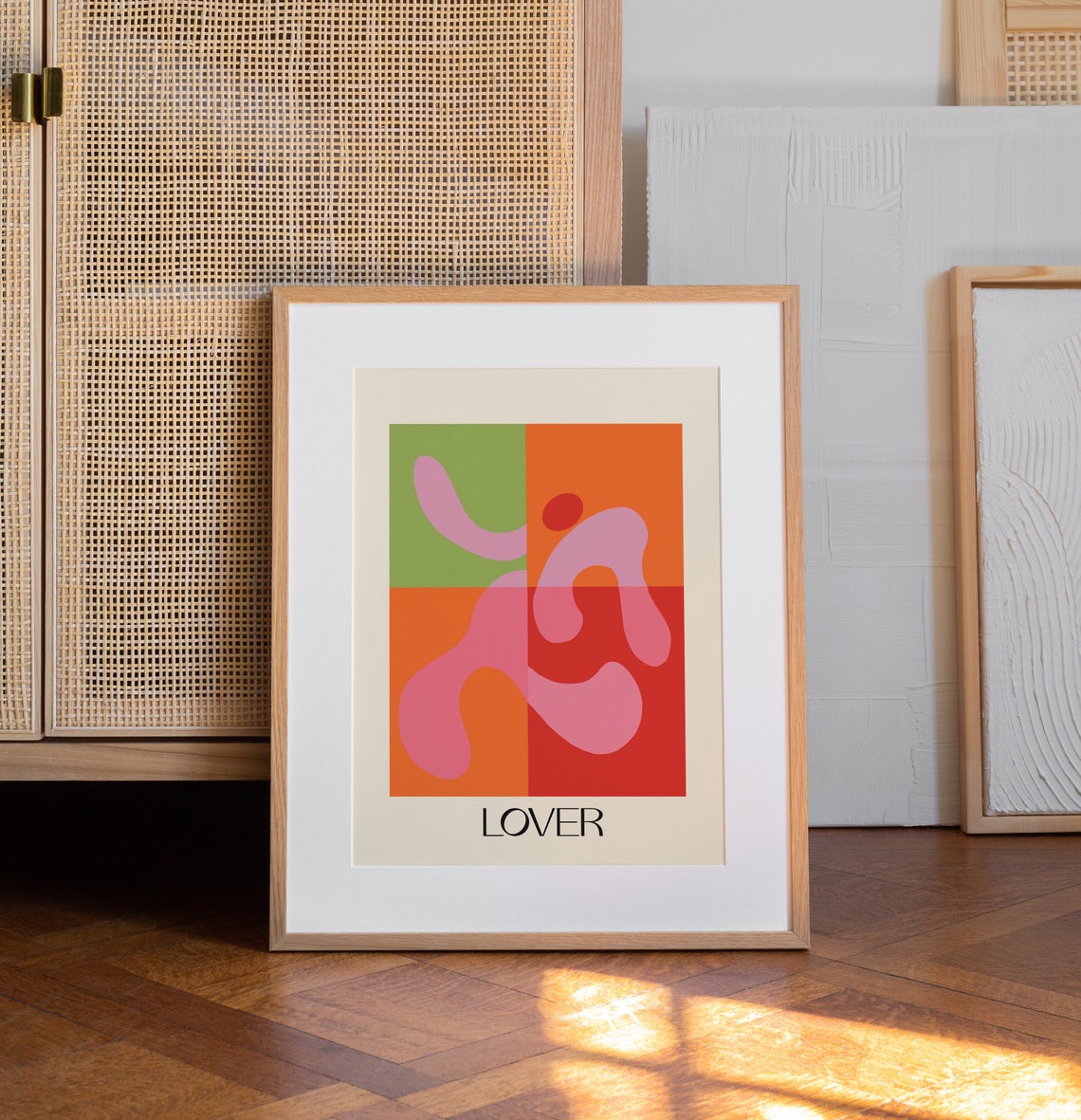 Lover Abstract Wavy Figure Colorful Boho Maximalist Art Poster
