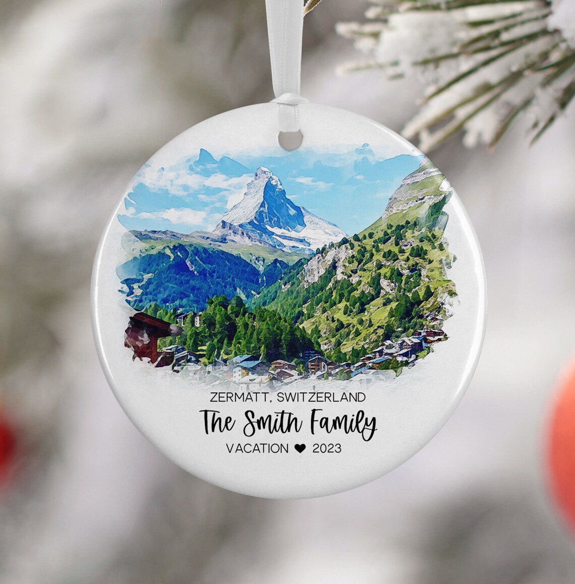 Zermatt Switzerland Personalized Travel Souvenir Art Print
