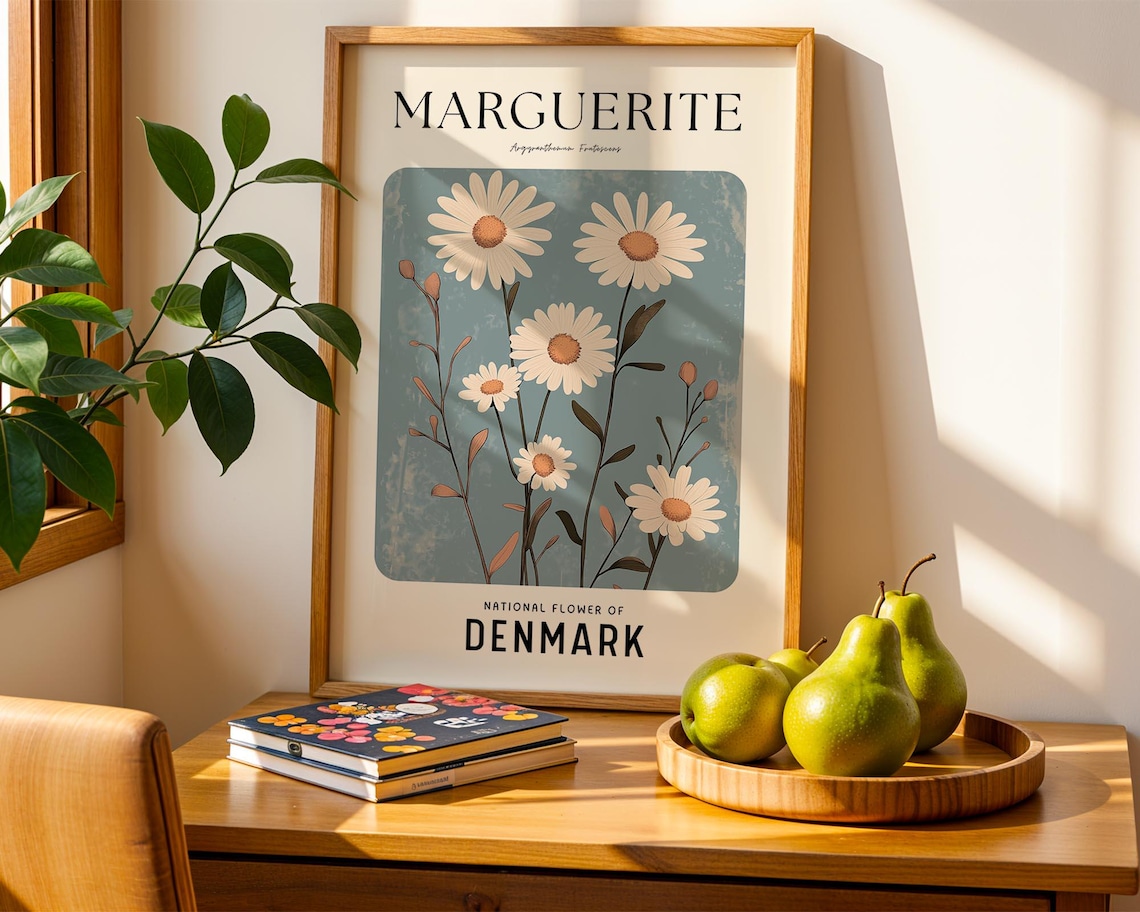 Marguerite Daisy Boho Flower Market Art Print
