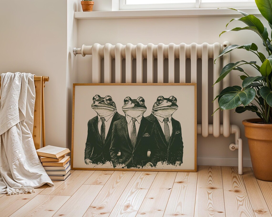 Frog Gentlemen Wall Art, Home Decor - Image 4