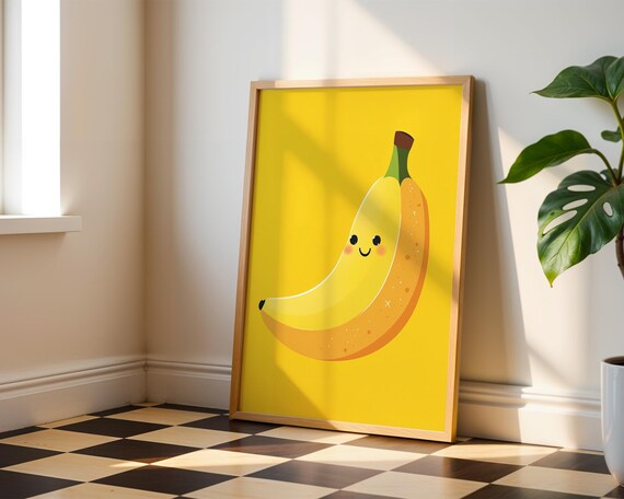Cute Banana Poster Wall Art For Home Kitchen Room Decor Fun And Whimsical Decor