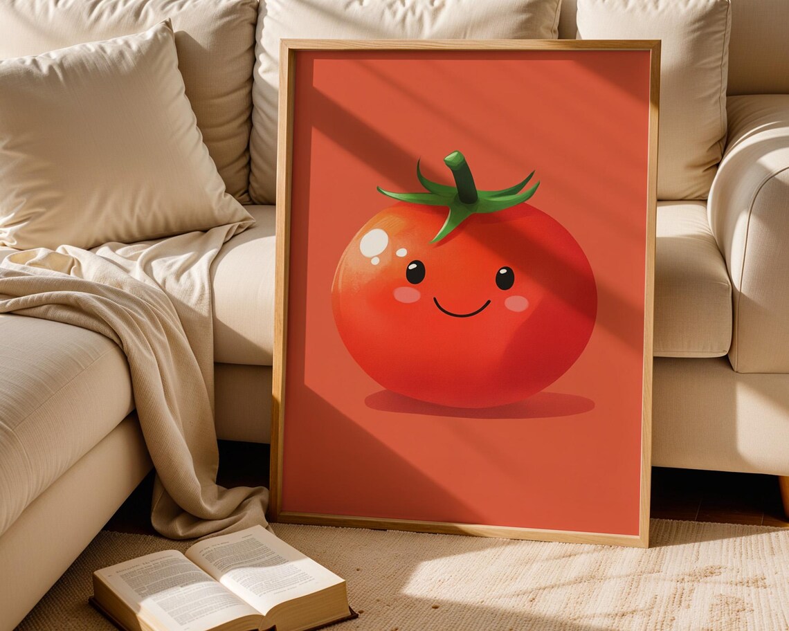 Cute Tomato Kids Poster, Kitchen Decor - Image 2