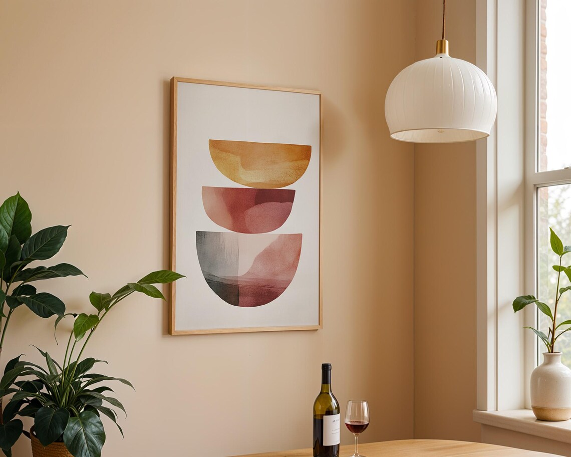 Boho Abstract Bowls, Kitchen Office Decor - Image 2