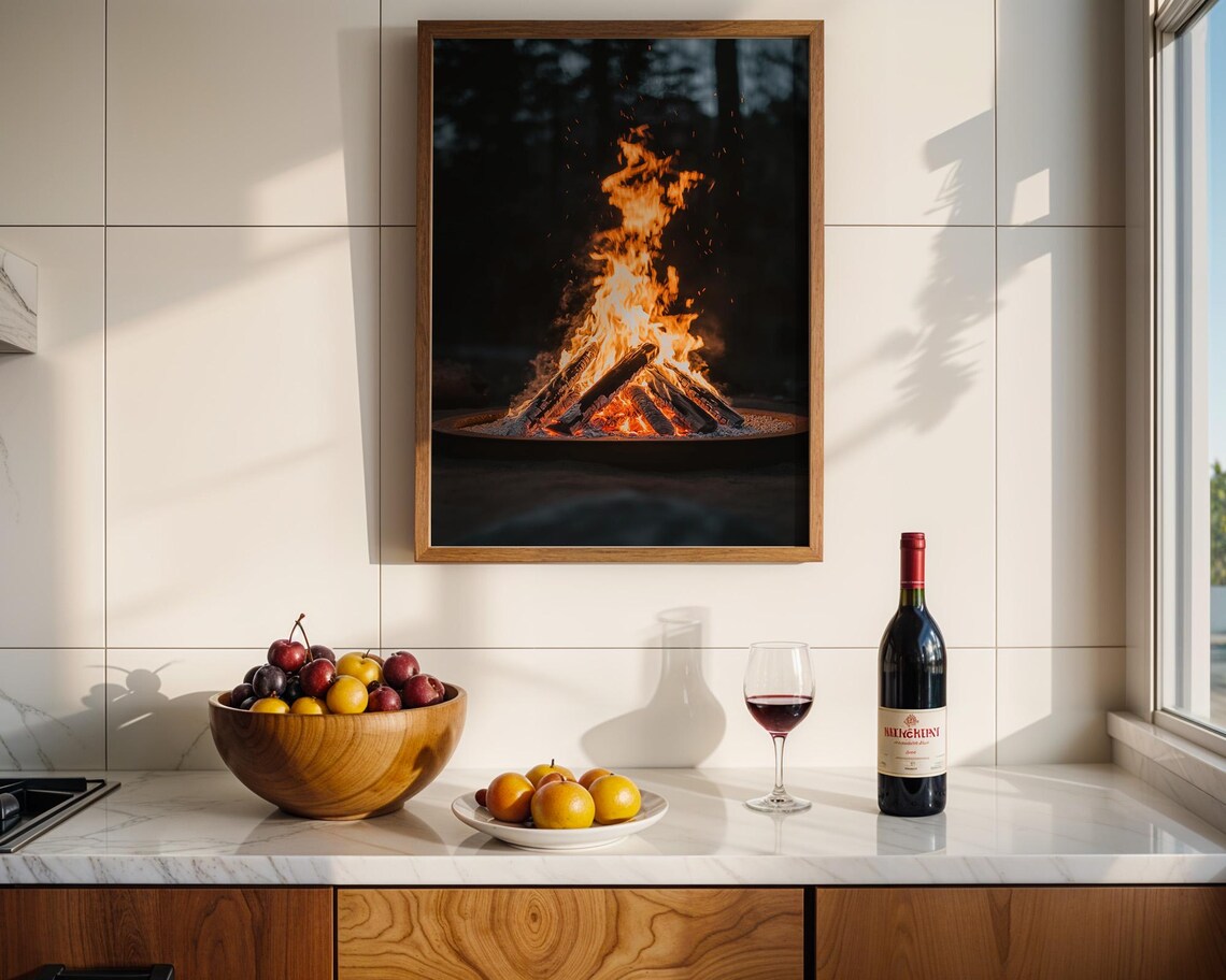 Campfire In The Woods, Home Kitchen Room Decor - Image 2