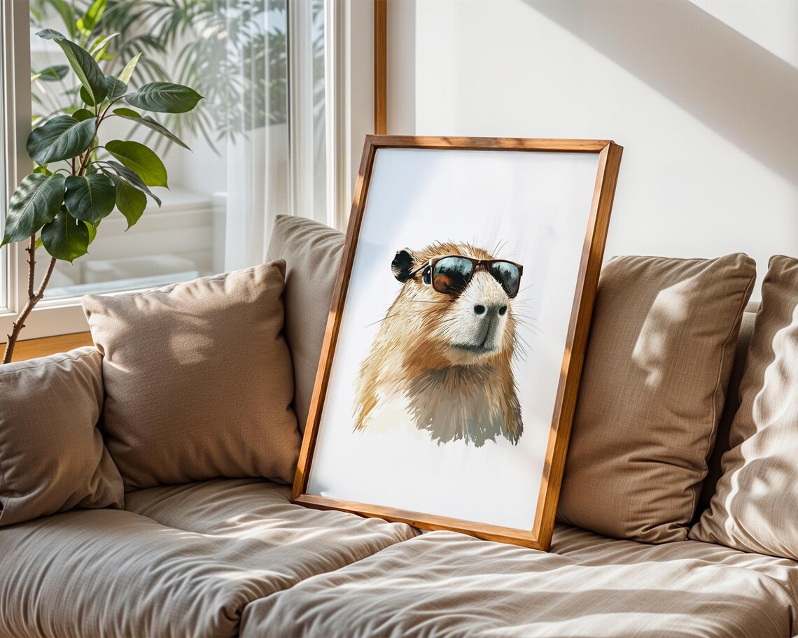 Capybara Wearing Glasses, Home Office Decor - Image 6