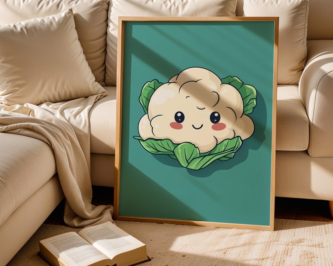 Cauliflower Kids Poster, Cute Kitchen Decor - Image 6