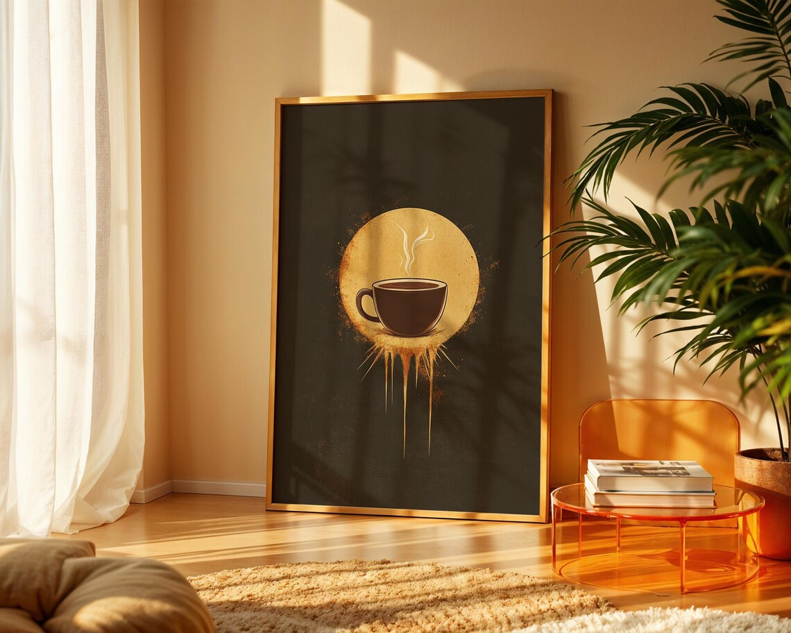 Minimalist Coffee Art Print, Kitchen Office Decor - Image 5