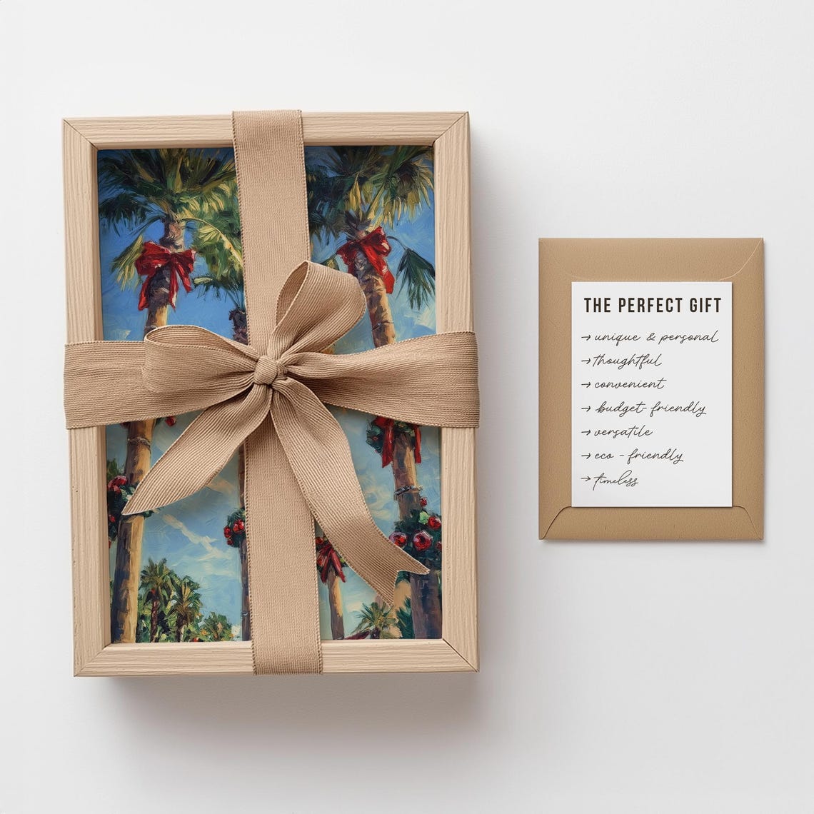 Festive Christmas Palm Trees Coastal Tropical Holiday Art Poster - Image 2