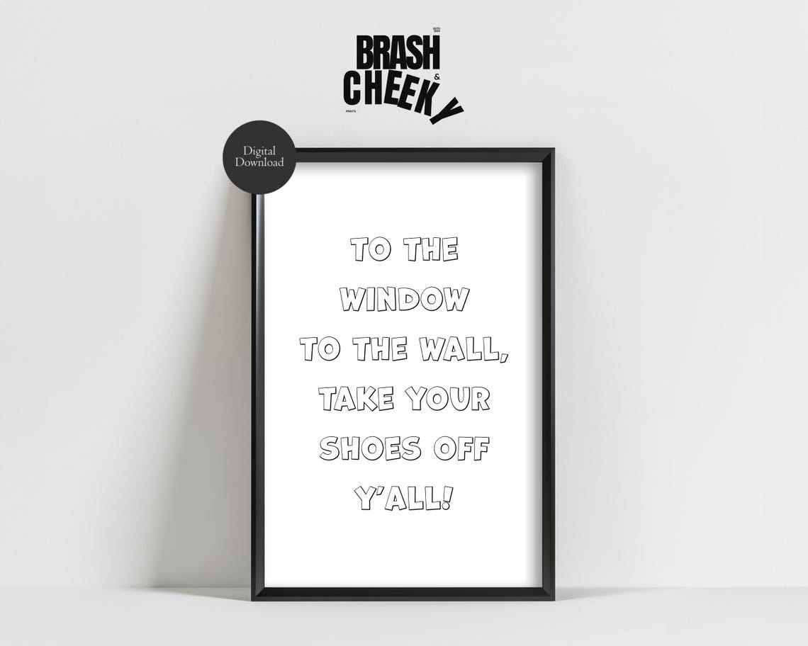 Take Your Shoes Off Funny Minimalist House Rules Entryway Wall Art