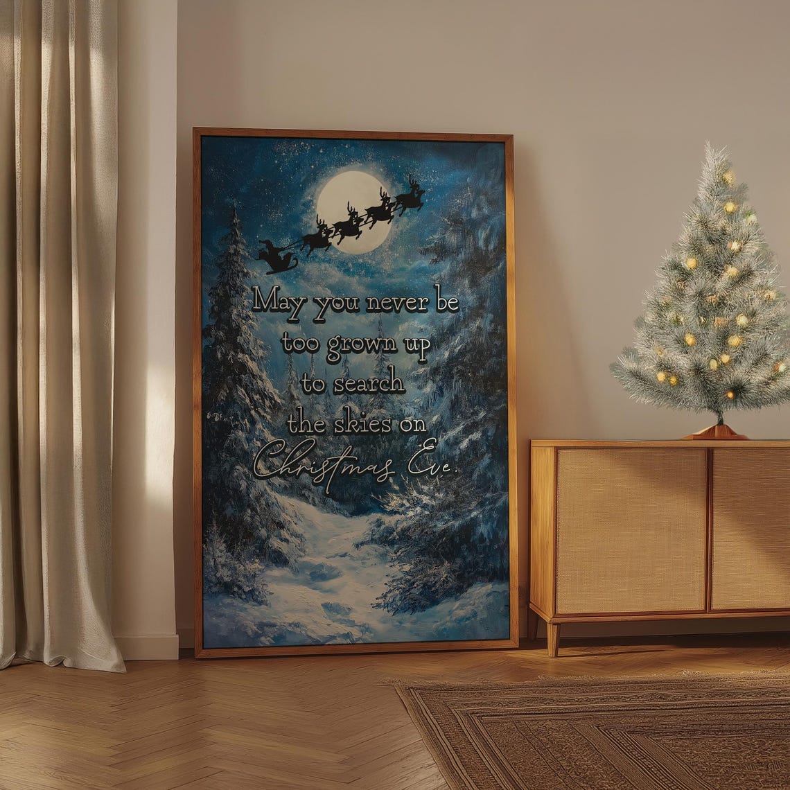 Never Too Grown Up Search Skies Christmas Eve Quote Wall Poster - Image 3