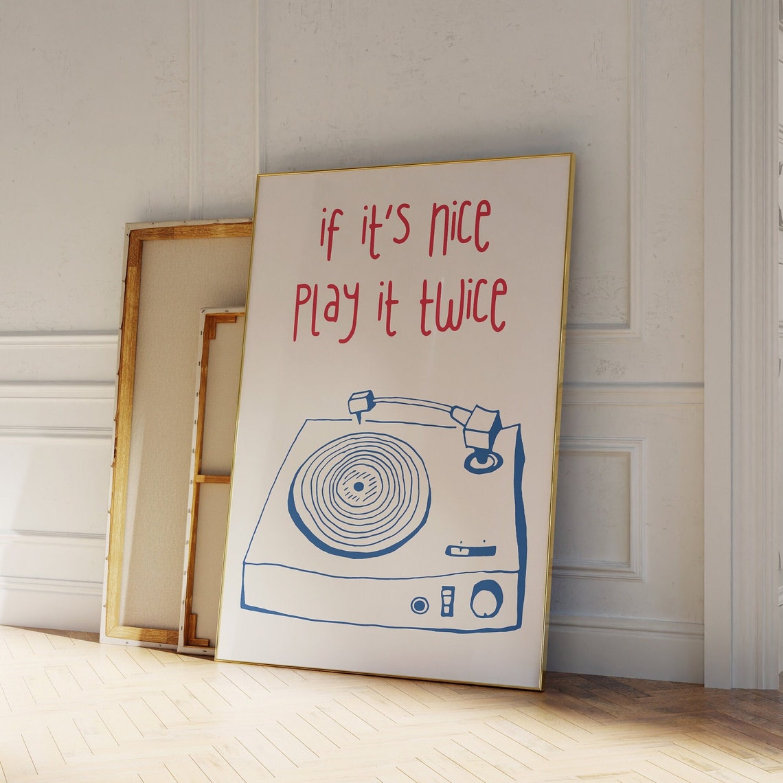 If It Is Nice Play It Twice Retro Turntable Record Player Poster - Image 4