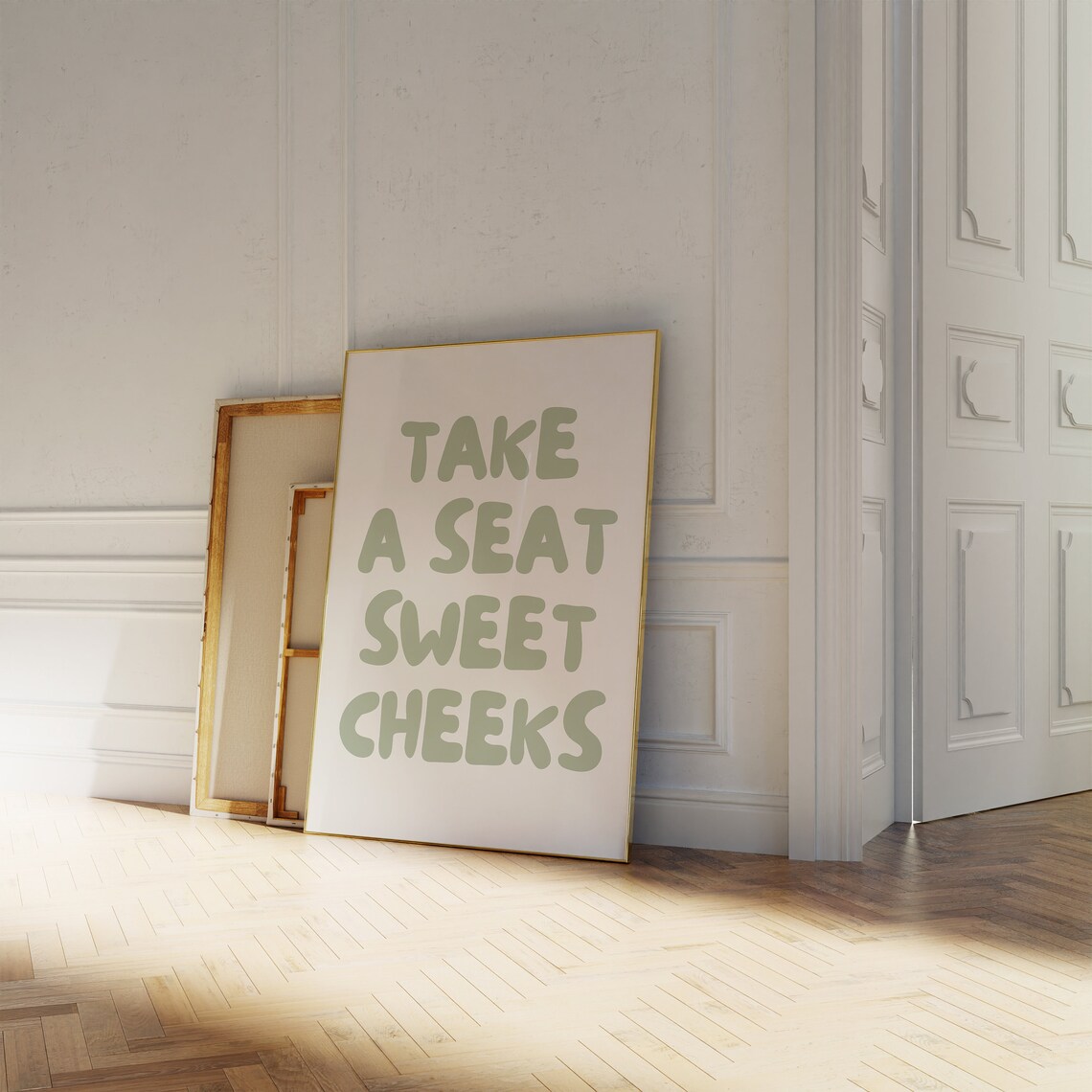 Take A Seat Sweet Cheeks Retro Bathroom Wall Art Print - Image 3