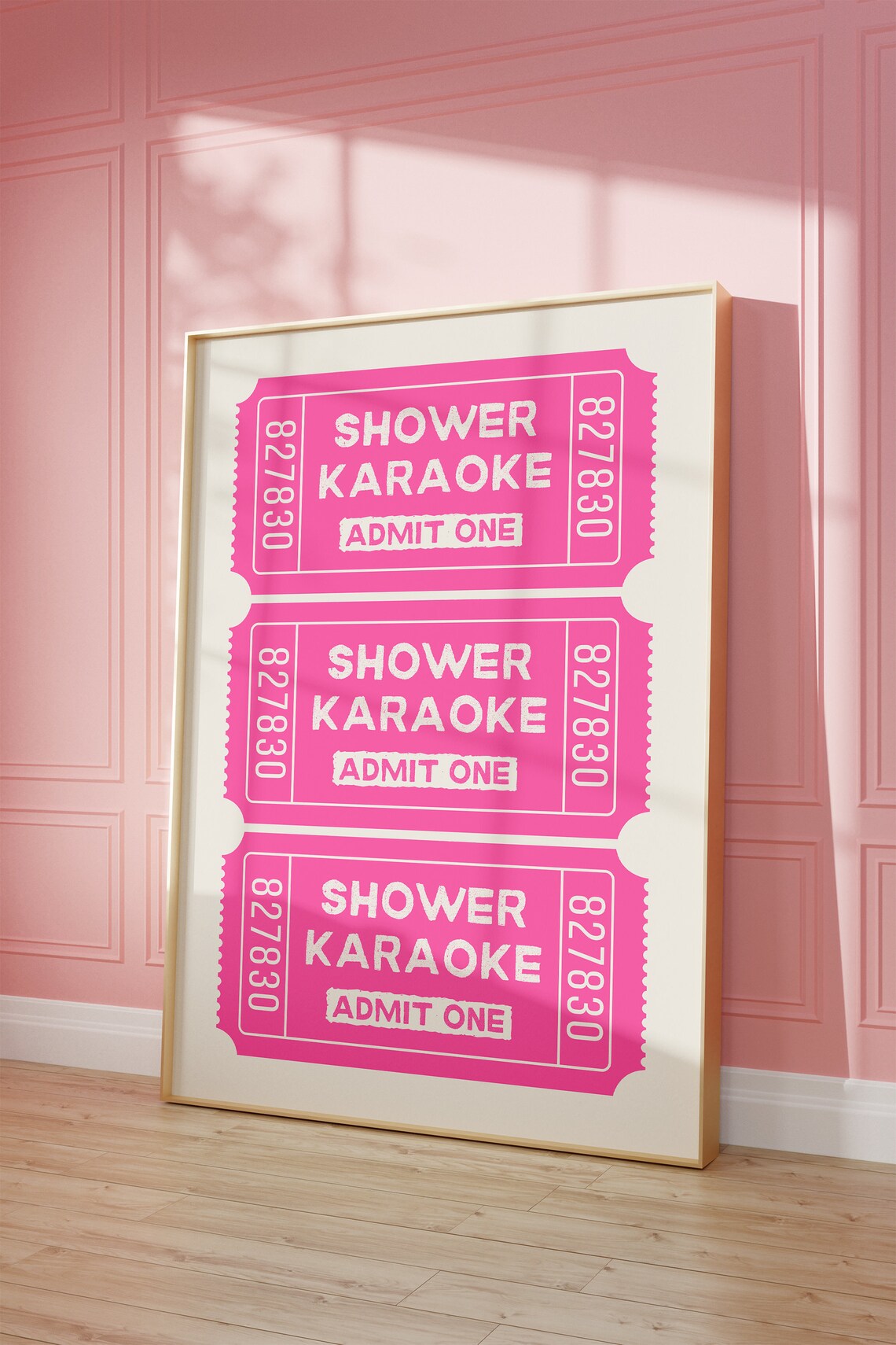 Shower Karaoke Ticket Retro Bathroom Humor Art Print - Image 3