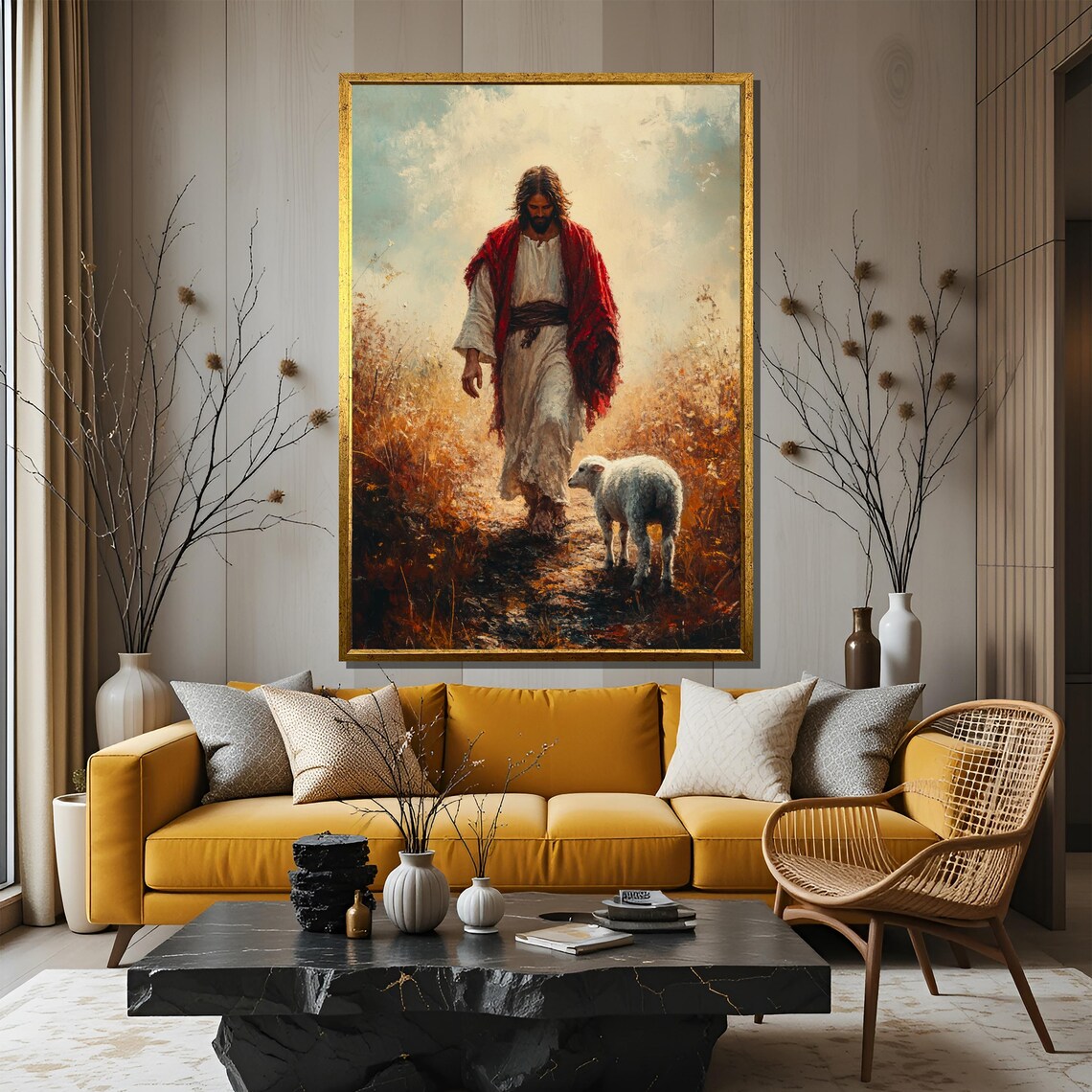 Jesus The Shepherd, Christian Wall Art Print - Image 3