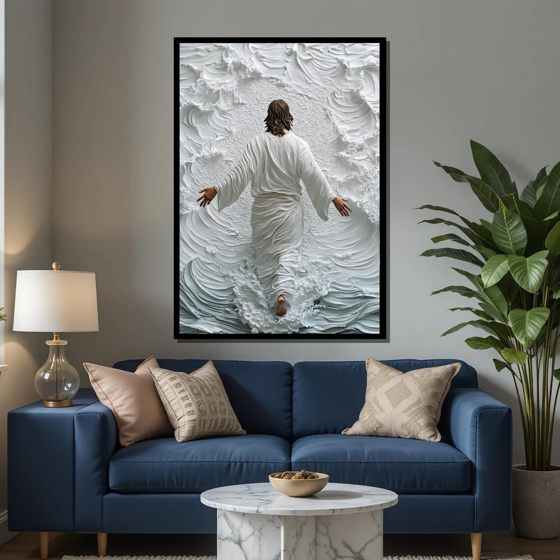 Jesus Walking On Water, Biblical Inspirational Poster - Image 2