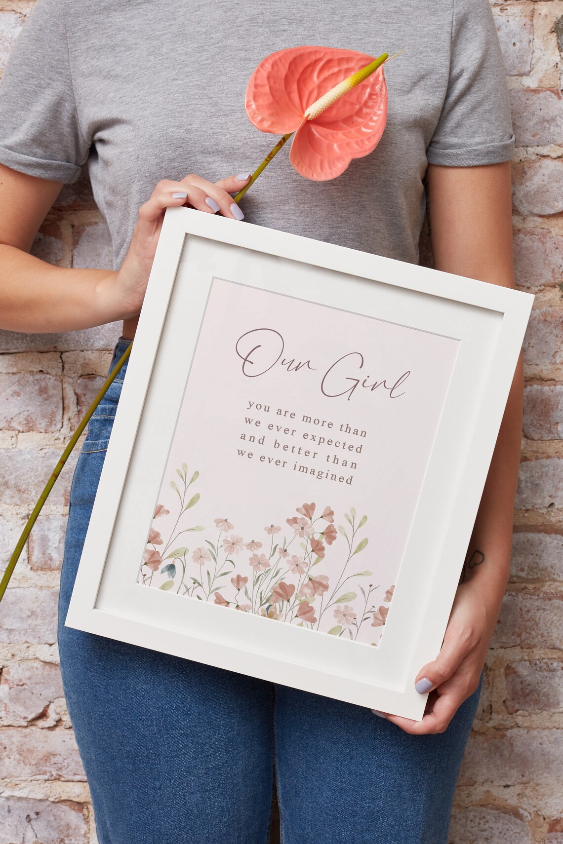 Our Girl Wildflower Print, Nursery Wall Art - Image 2