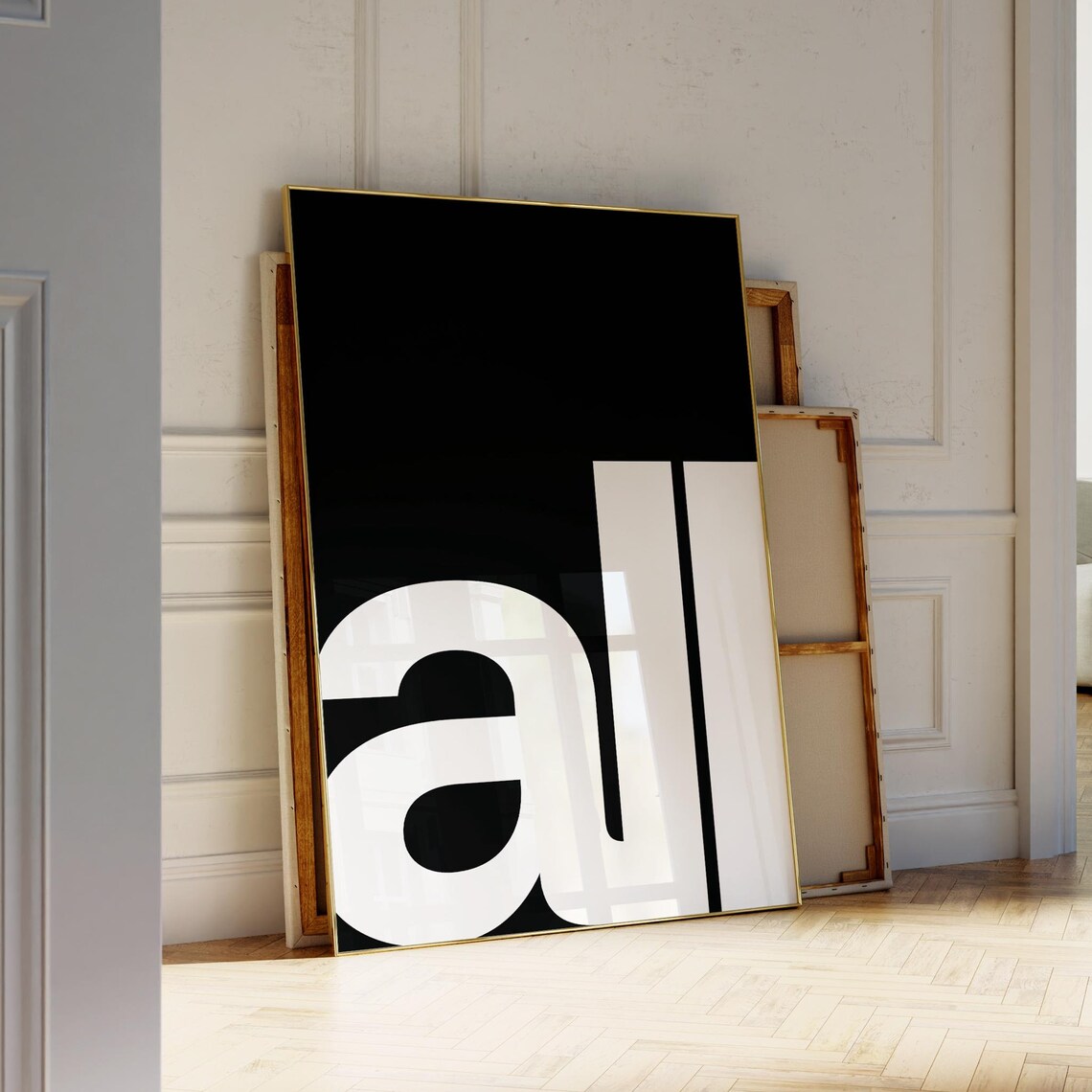 Black White Minimalist Typography Al Letter Art Poster Modern Decor - Image 4