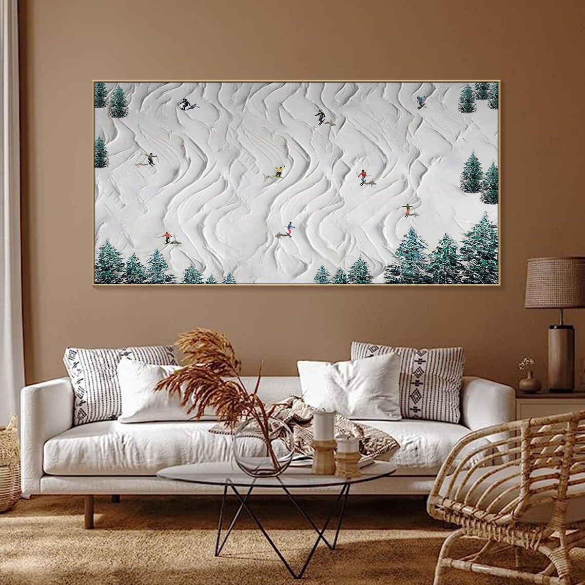 3D Skiing Sport Art Print, Gift for Skiers Home Decor - Image 2