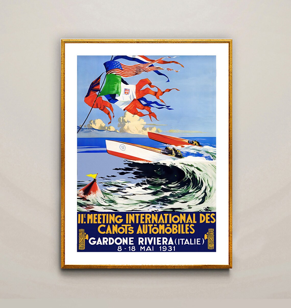 Gardone Riviera 1931 International Powerboat Racing Meeting Poster - Image 2