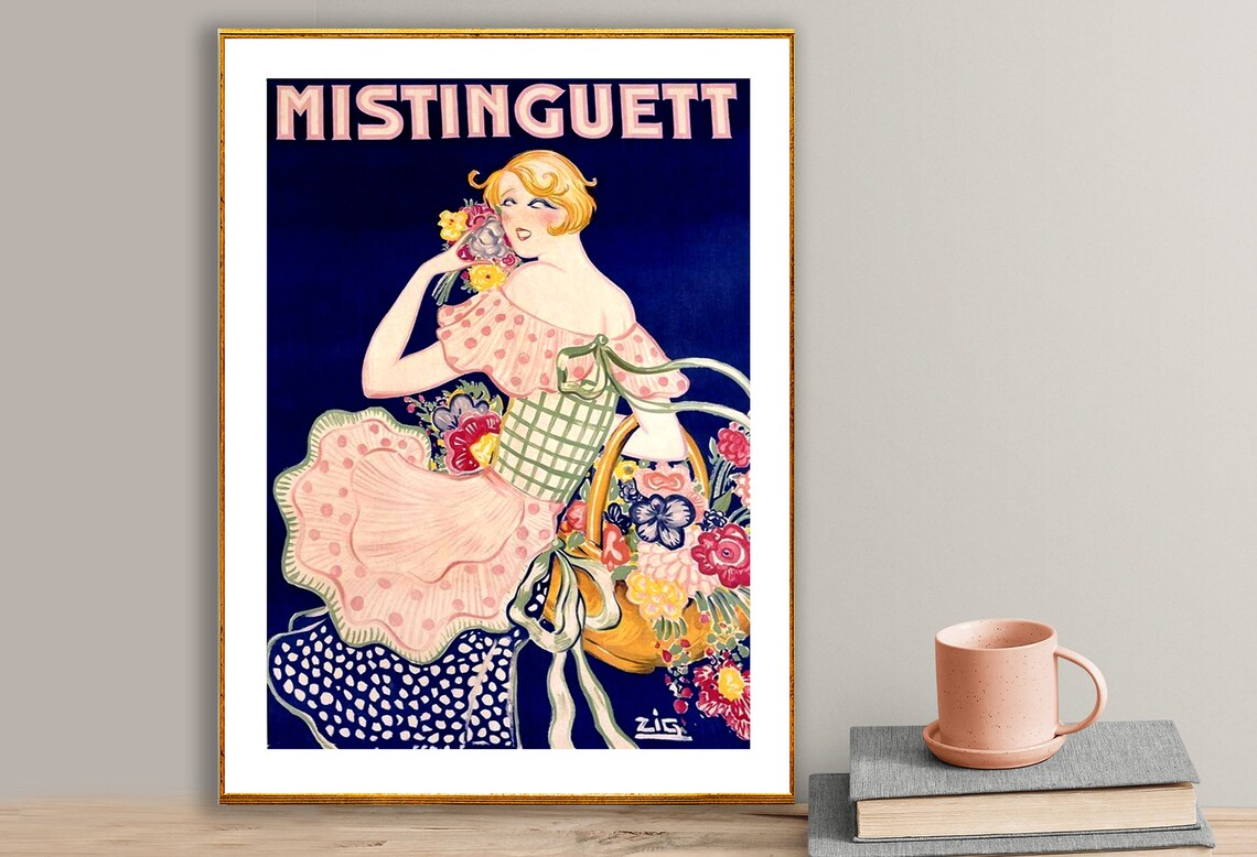 Mistinguett French Cabaret Star Art Deco Vintage Celebrity Poster