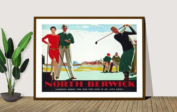 North Berwick Golf Sports Vintage Travel Poster Poster Paper Or Print Gift Idea Wall Decor