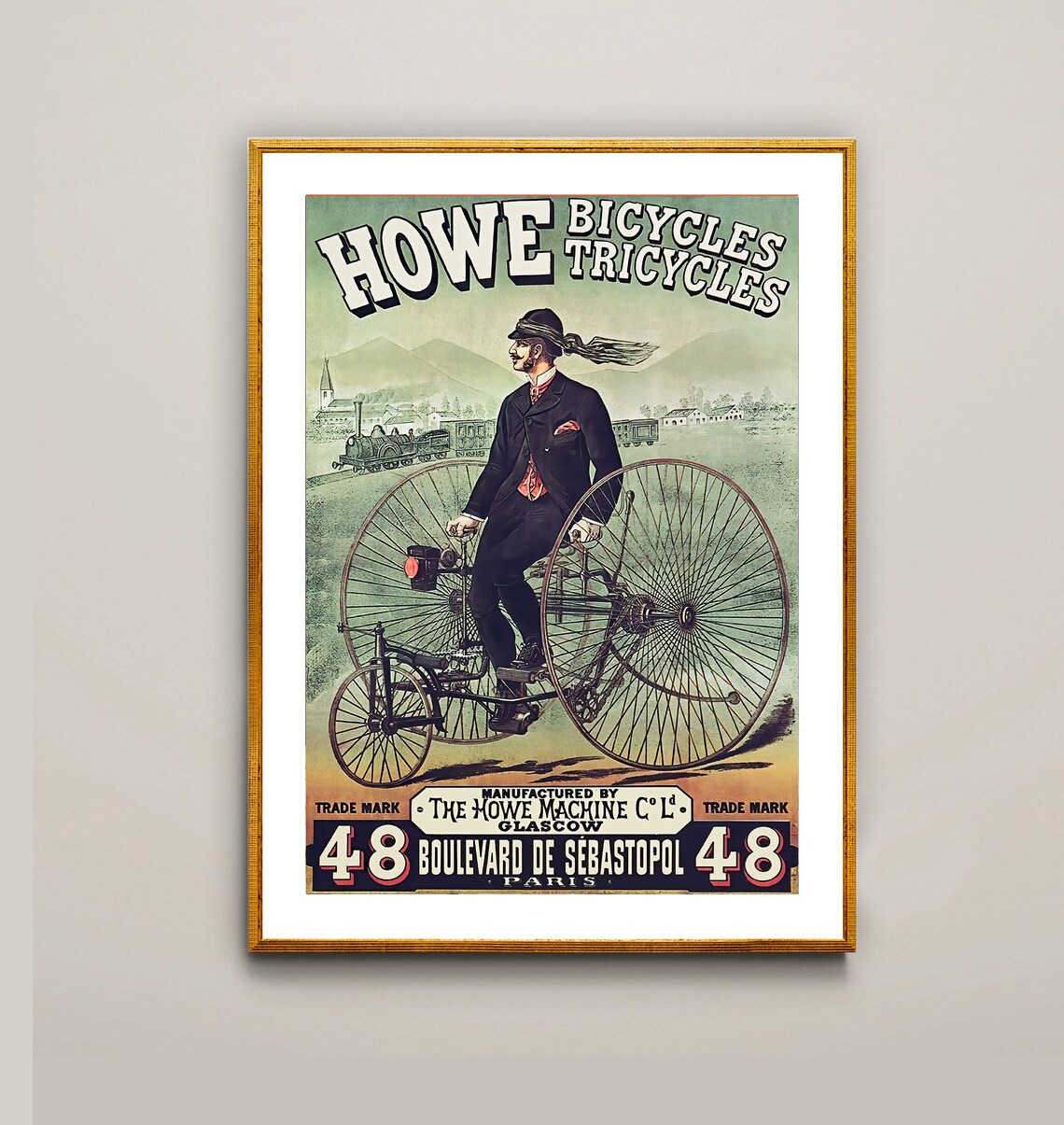 Howe Vintage Bicycles and Tricycles Retro Poster - Image 2