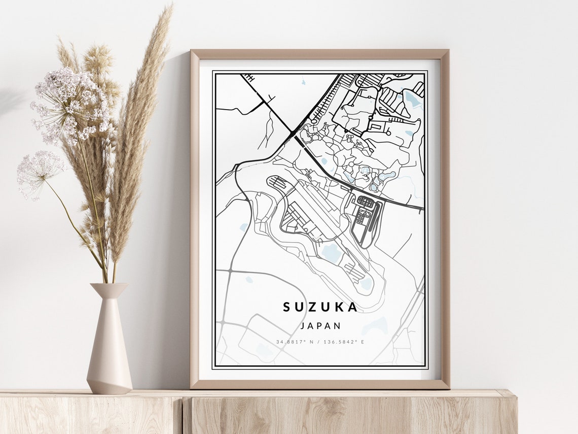 Suzuka Map Print Poster Wall Art Geographic