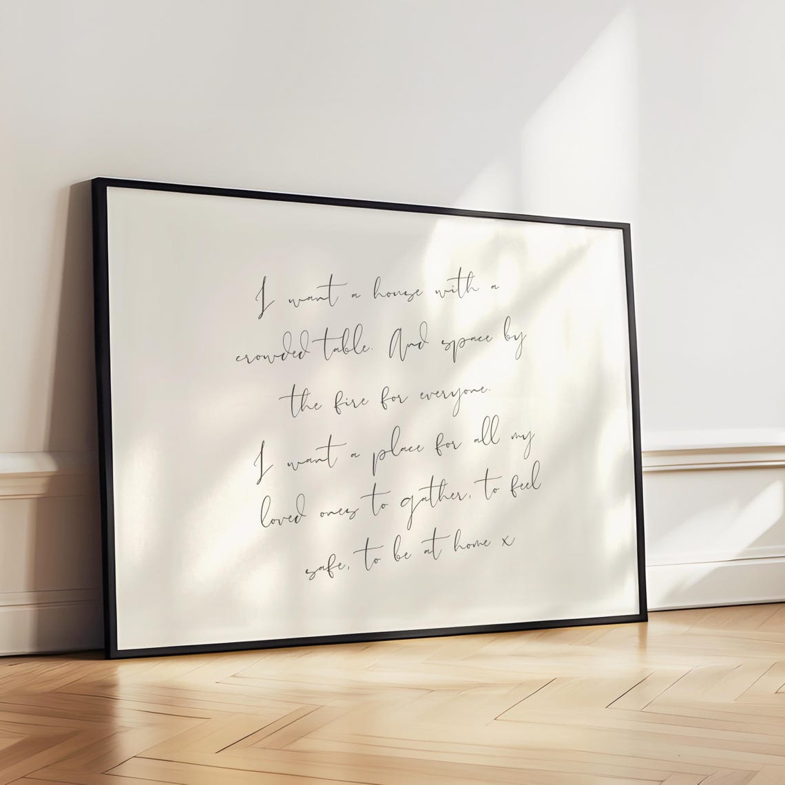 Cozy Crowded Table Handwriting Quote Family Love Home Poster