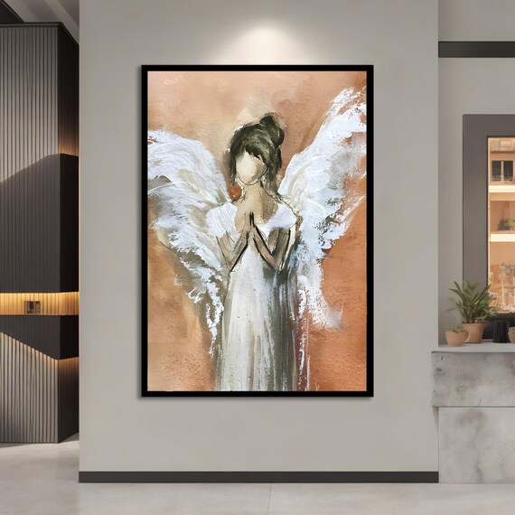 Angel Of Peace And Serenity Canvas Art Modern Angelic Woman Wall Decor Ideal For Home Accent Or Housewarming Gift