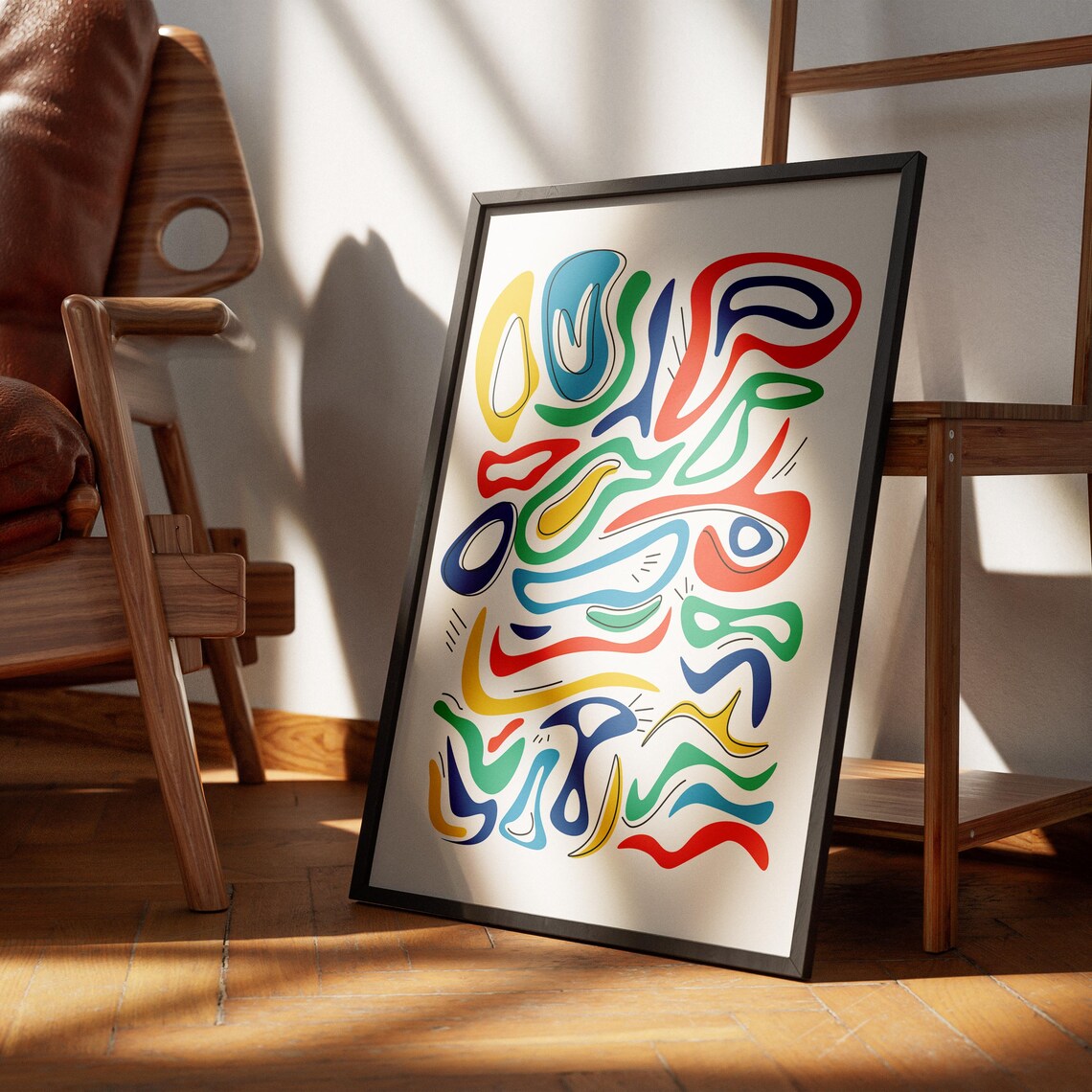 Abstract Mid-Century Modern Boho Wall Art Print - Image 2