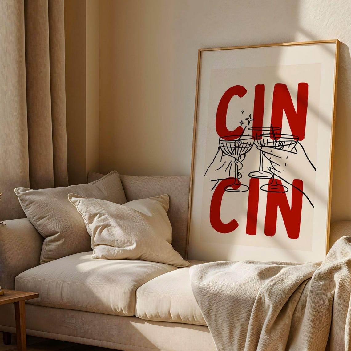 Cin Cin Cheers Art Print, Bar Cart Decor - Image 3
