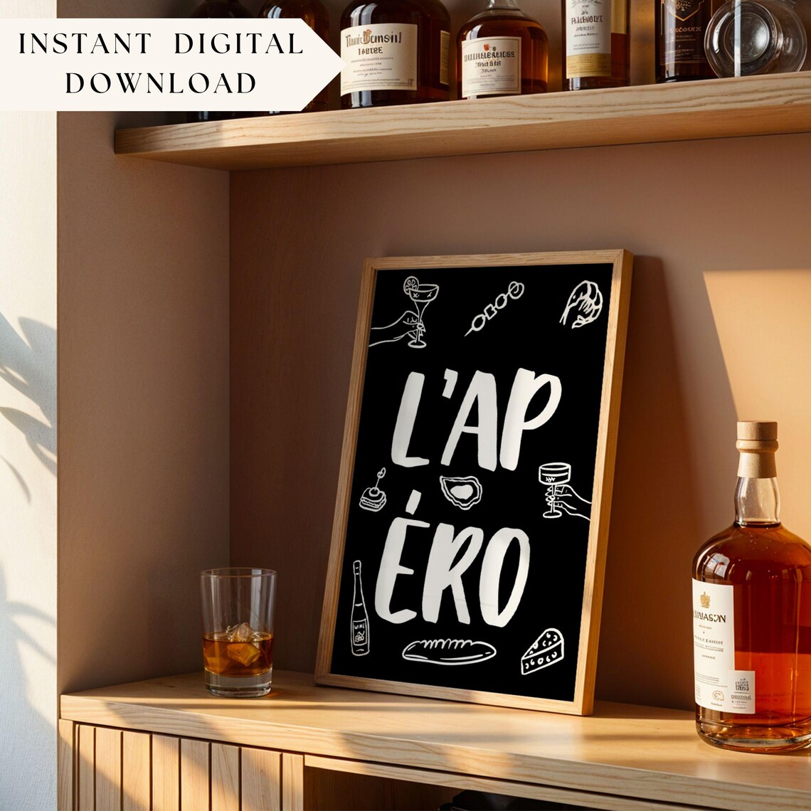 French Bar Decor Cocktail Lapero Poster