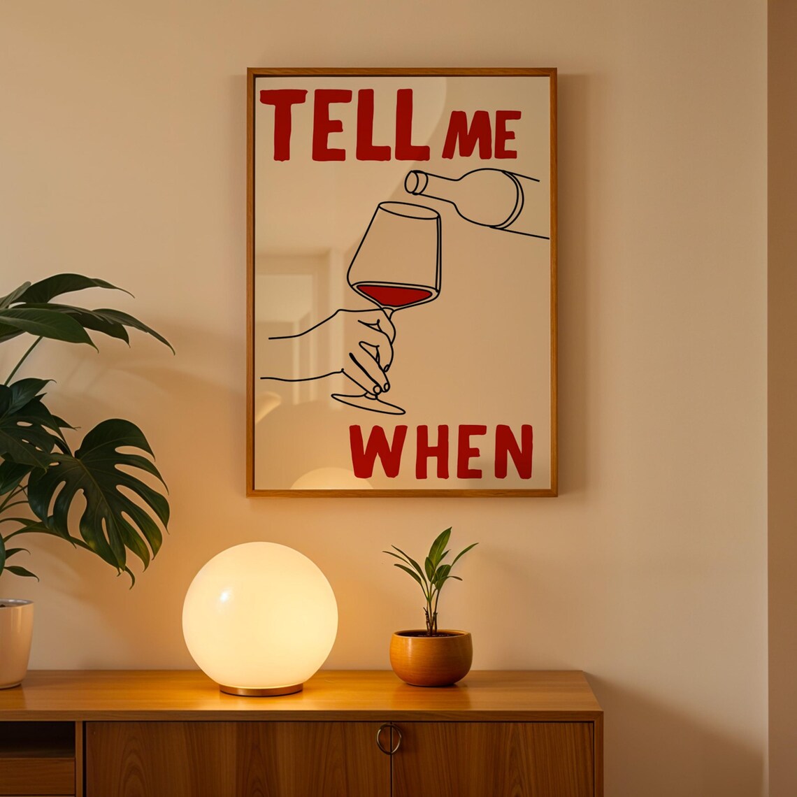 Tell Me When Wine Bottle Cocktail Poster - Image 3