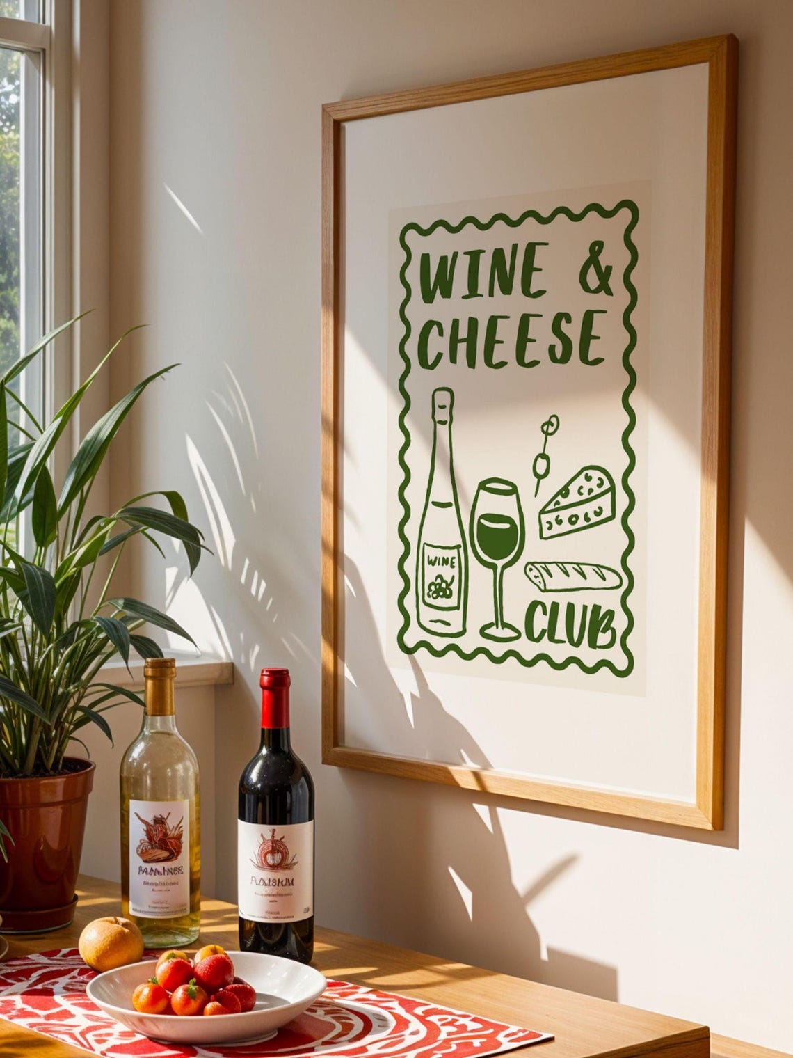 Wine Print, Restaurant Decor Art Print - Image 3