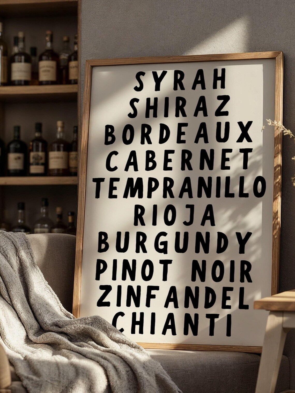 List Of Wines Cocktail Poster, Bar Cart Art - Image 3