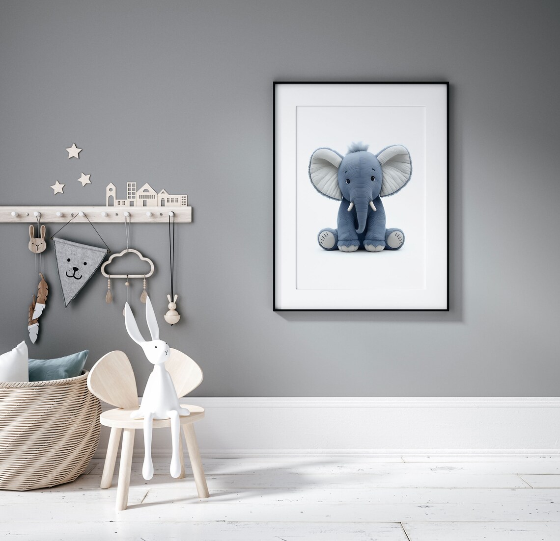 Adorable Baby Elephant With Big Ears Sweet Nursery Animal Poster - Image 5