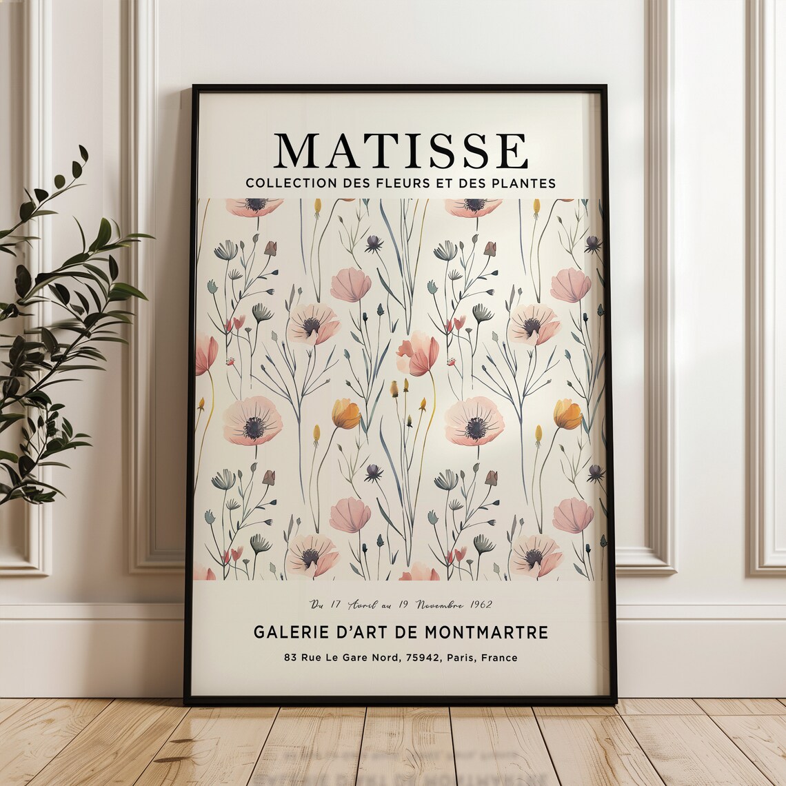 Henri Matisse Pink Poppy Watercolor Floral Exhibition Meadow Poster