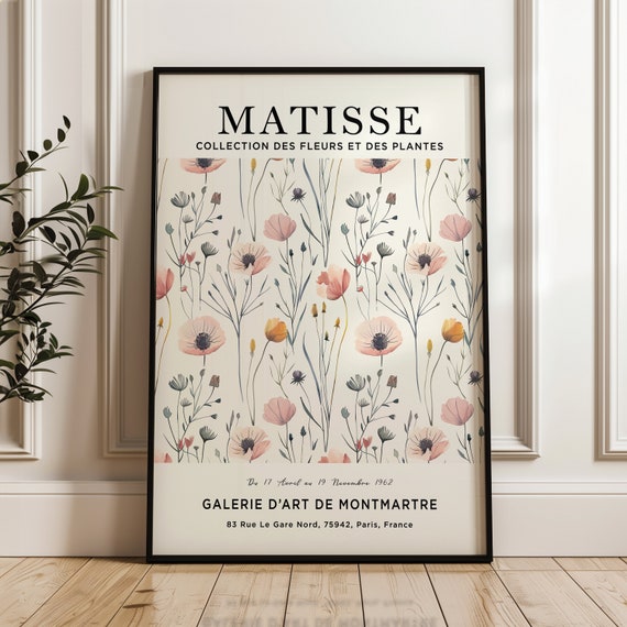 Henri Matisse Floral Print Exhibition Poster Wall Art Colourful Vintage Fine Living Room Decor Mid Century Modern