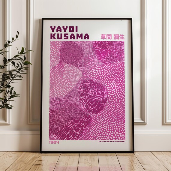 Yayoi Kusama Print Modern Art Exhibition Poster Livingroom Wall Japandi Maximalist