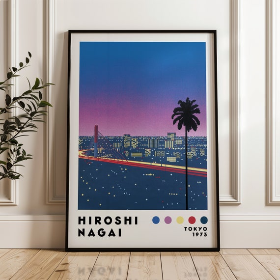 Hiroshi Nagai Art Print, Japanese Poster, City Pop