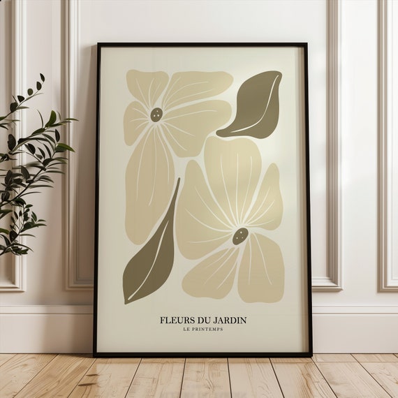 Henri Matisse Flower Style Exhibition Poster Famous Gallery Wall Art Print Grey Beige Boho Decor Bedroom Living Room